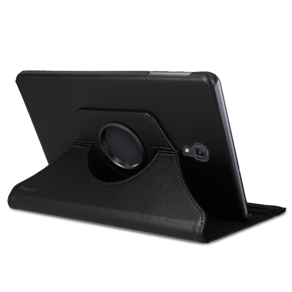 För samsung galaxy tab  a 10.5 fodral surfplatta sm -t590 sm-t595 sm-t597 360 roterande filp läder stativfodral med penna+film