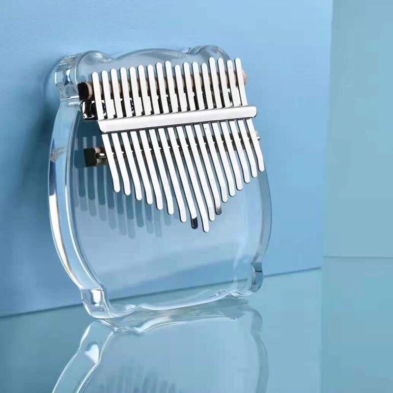 Kalimba 17 Keys Crystal Full Transparent Thumb Piano Acrylic African Mbira Calimba Finger Piano with Tuning hammer Kalimba Case: Pig