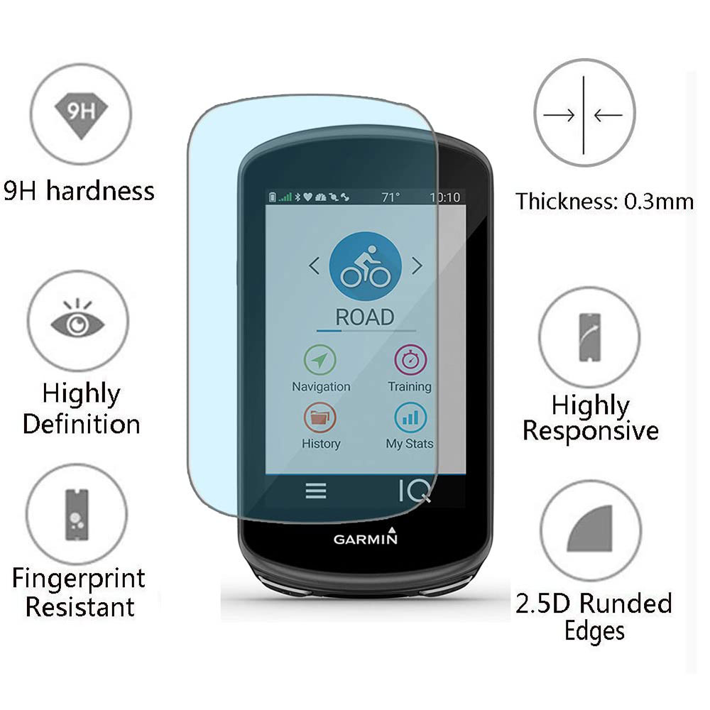 Funda protectora de silicona 2 en 1 para ordenador de bicicleta Garmin Edge 1030 + película de vidrio para Edge 1030 Plus