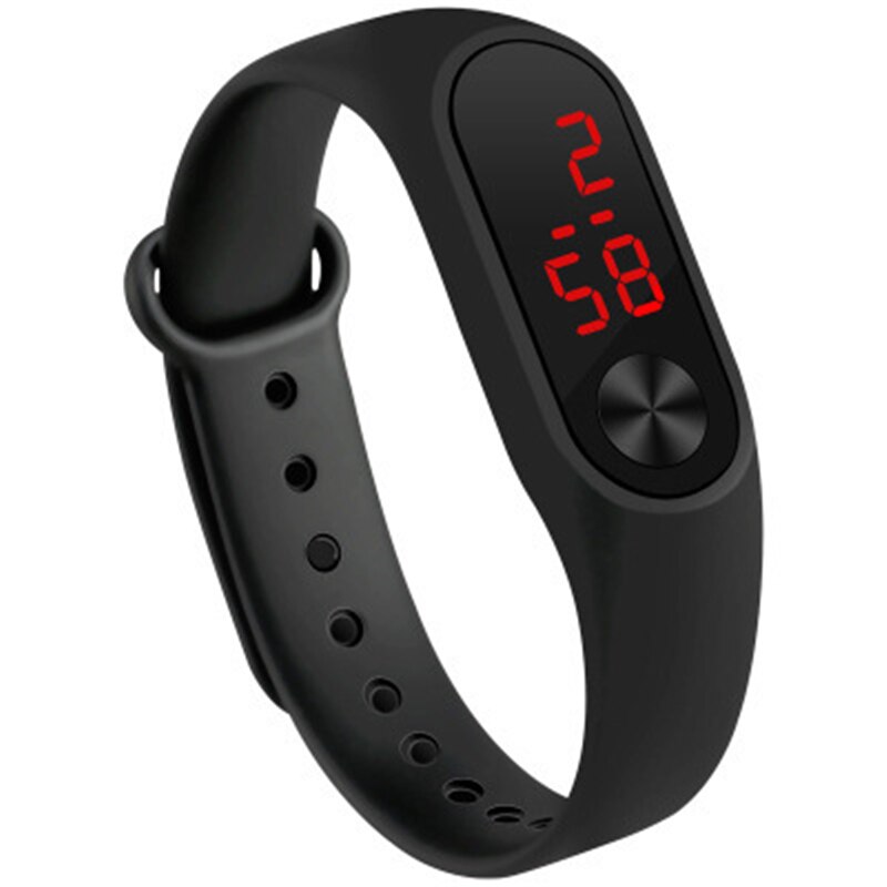 Børneur led sports børneure digitalt casual ur silikone armbånd armbåndsure til drenge og piger smykker: Sort