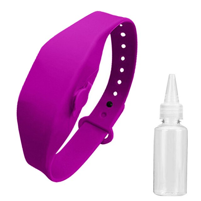 Dispensador de Gel hidroalcohólico, pulsera, desinfectante de manos recargable, pulsera, desinfectante para niños, reloj hidrocólico antibacteriano: 1PCS Purple