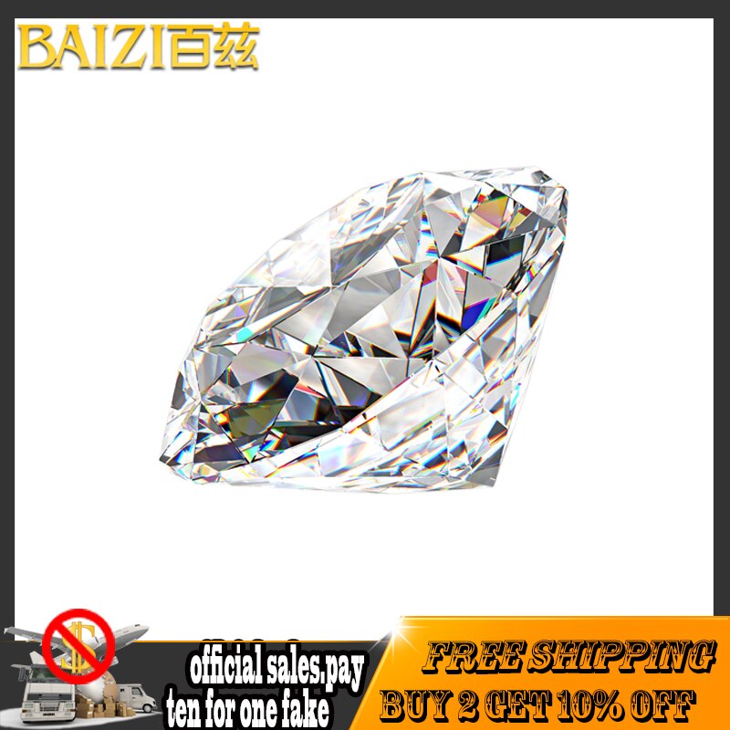 Baizi Real 100% Losse Edelstenen Moissanite Diamond 1.0ct 6.5Mm D Kleur Fl Steen Ronde Voor Ring Sieraden Met Gra certificaat