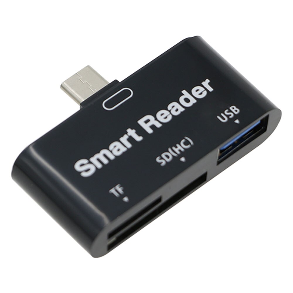 Type C 3 in 1 USB 2.0/TF/(HC) slot om OTG Smart Card Reader Adapter Converter