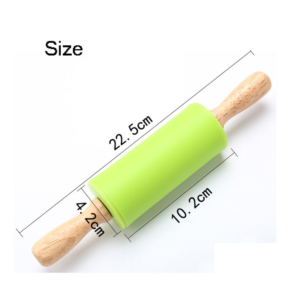 1PC Silicone Rolling Pin Dough Roller Handle DIY Kitchen Baking Children Pastry Stick Cake Decor Cooking Tool