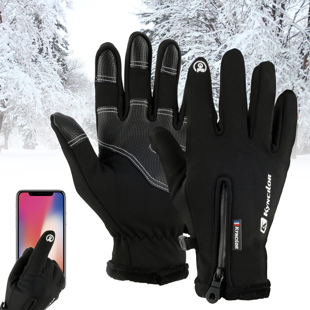 Winddicht Fietsen Handschoenen Unisex Touch Screen Winter Thermische Warm Fiets Ski Outdoor Camping Wandelen Motorhandschoenen