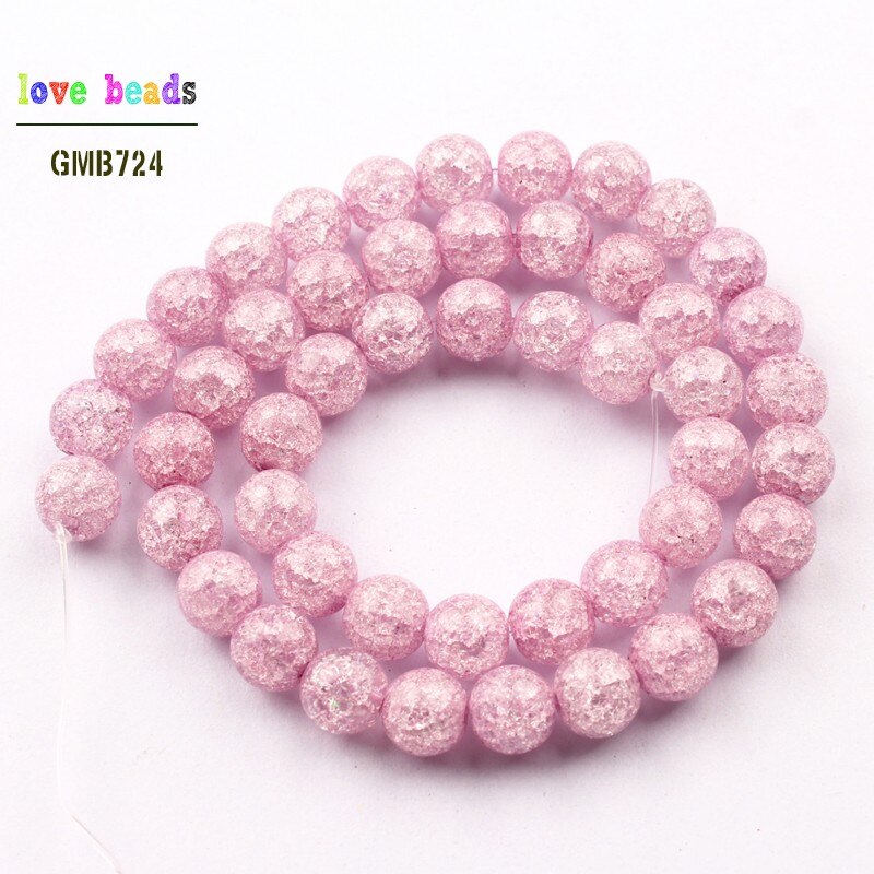 Jasnofioletowy pęknięty kryształ robić wyrobu biżuterii 6 8 10mm liliowy kwarcowy okrągły koraliki Diy bransoletka hurtownia Perles