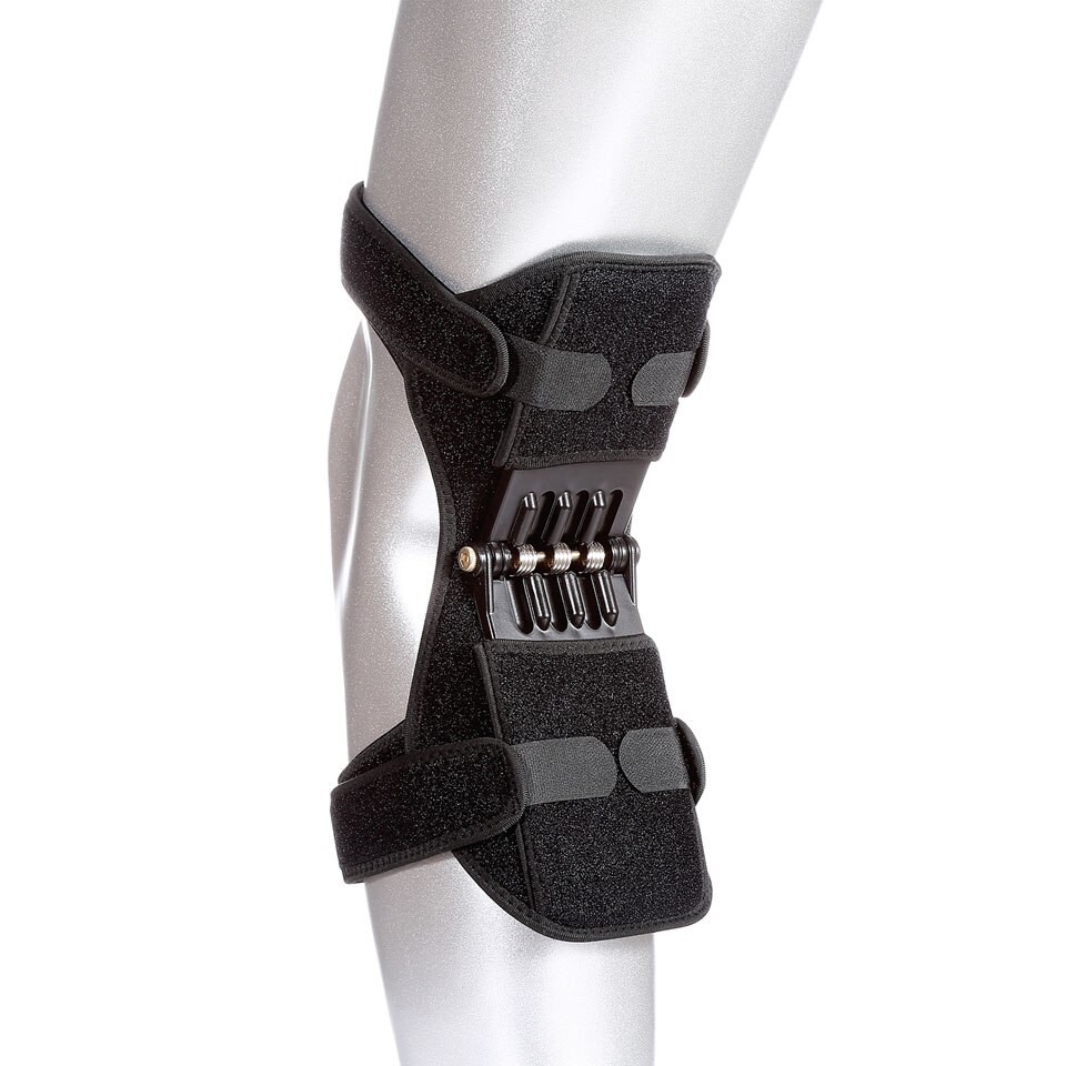 Power Lift Knee Protector Joint Support Knee Pads Breathable Non-Slip Knee Pads Rebound Spring Force Knee Booster Leg Protector: 1PCS Black