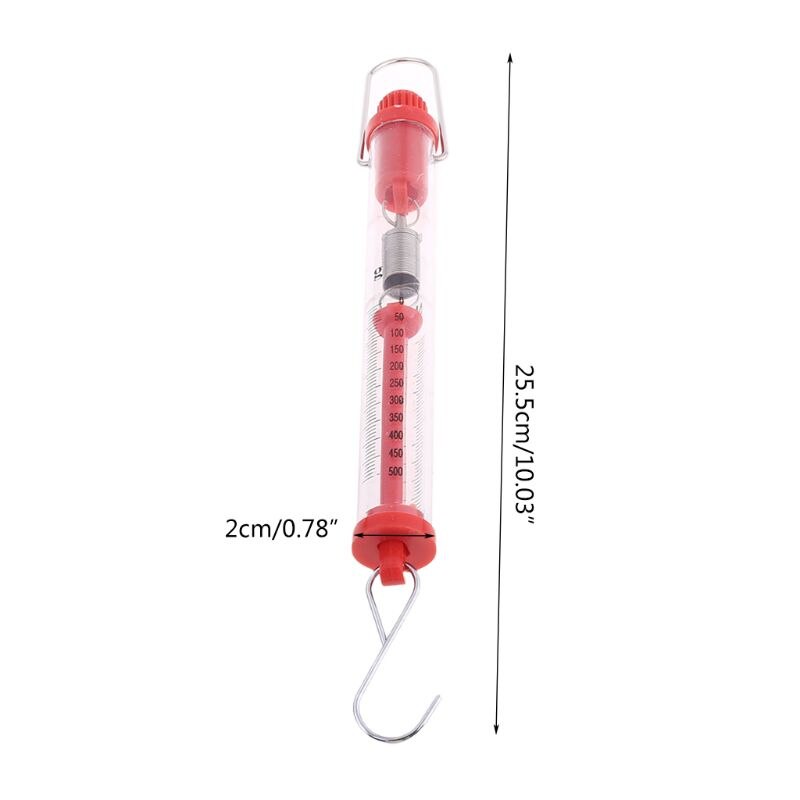 Newton Force Meter Spring Scale 5N 500g Dual Scale Labeled Balance Dynamometer R9JF