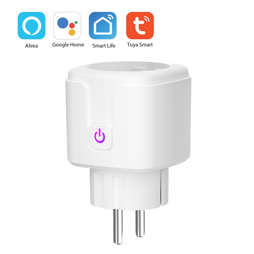 Tuya Wifi Intelligent Socket Remote Control Wireless Remote Voice Control Timer Smartplug Compatible with Alexa Google Assistant