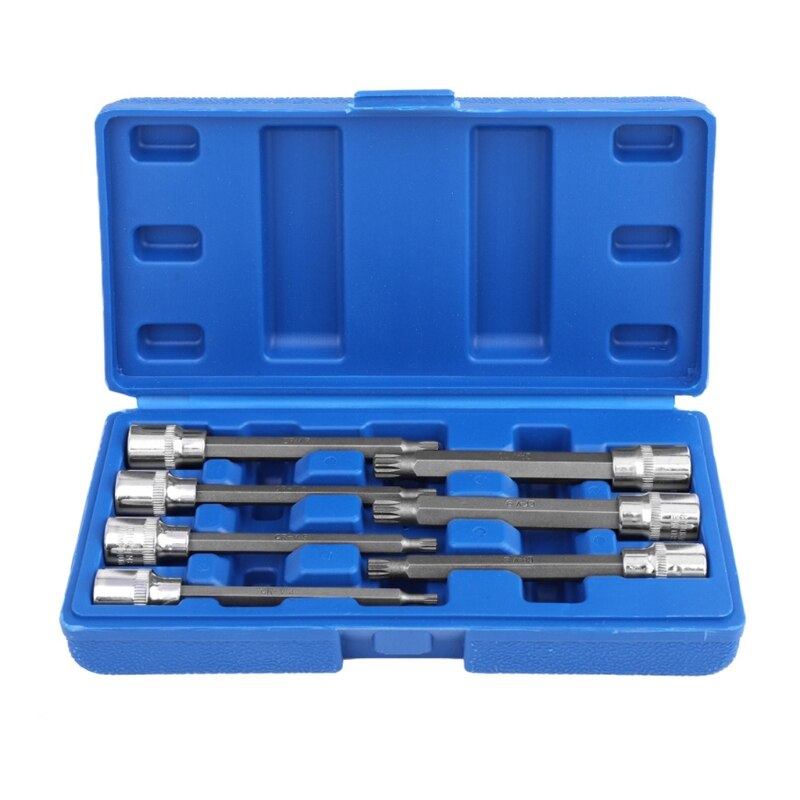 Juego de brocas hexagonales Extra largas, juego de brocas Torx métricas de acero al cromo vanadio, 3/8 &quot;, Unidad de 3mm -10mm, duraderas, 7 piezas