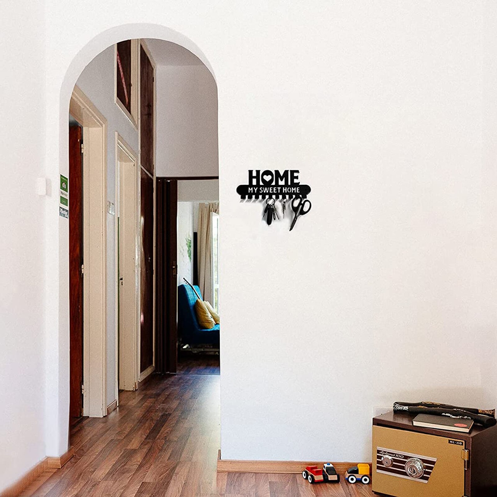 Metal Key Holder 10 Key Hooks Wall Decoration Wall Mounted Entryway Key Shelf Key Rack For Kitchen Wall Entryway Bathroom Living