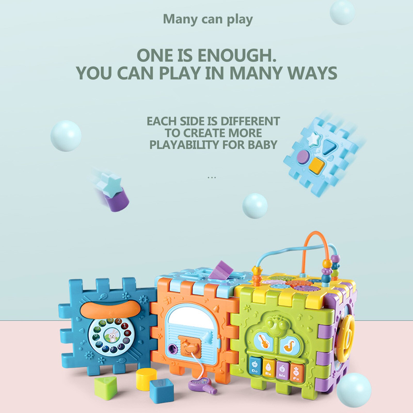 6 In 1 Multifunctionele Leren Cubes Muziek Speelgoed Cubes Baby Speelgoed Kinderen Bouwsteen Speelgoed Игрушки Для Детей
