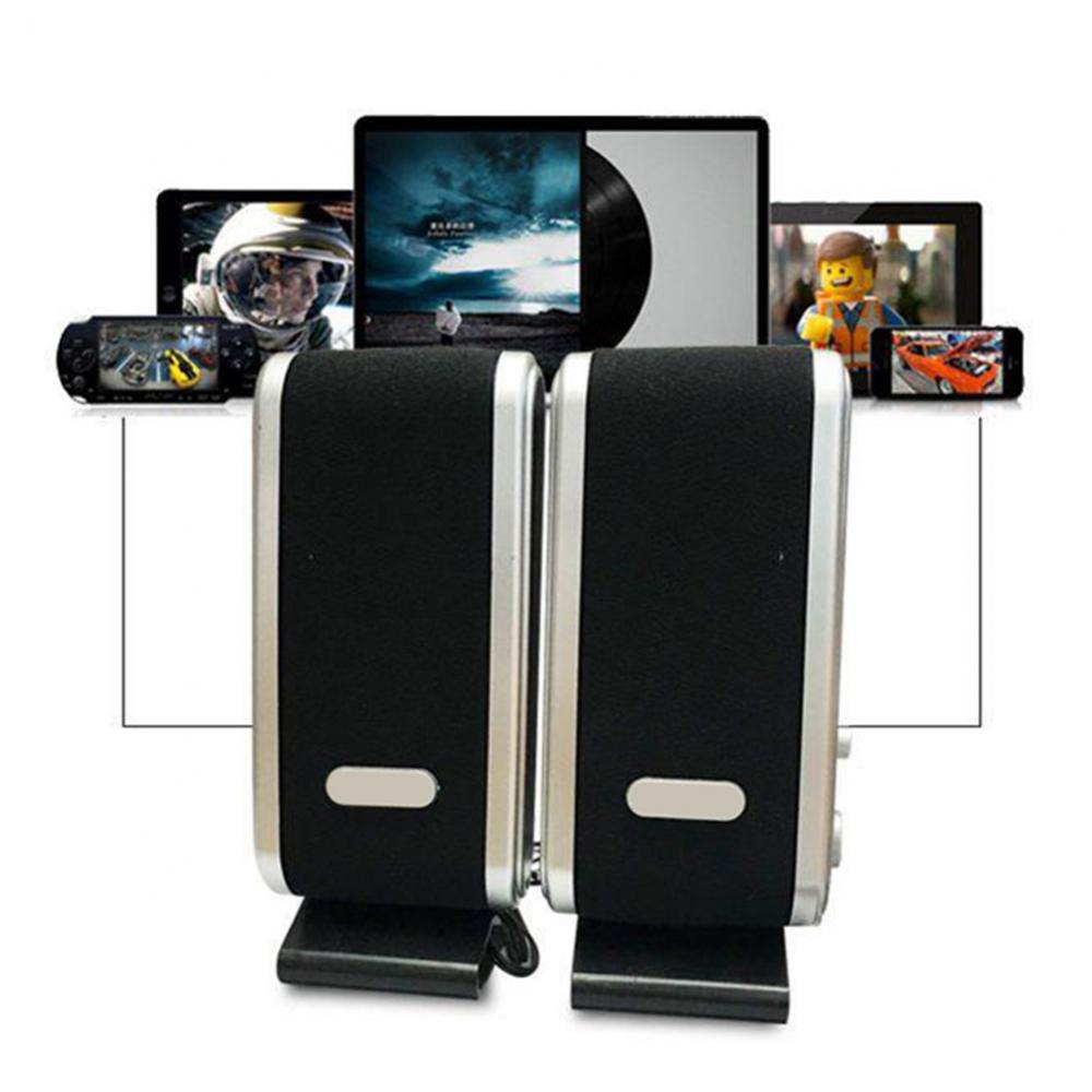 for Desktop Stereo 3.5mm Loudspeaker Music Player 2Pcs Portable USB PC Laptop