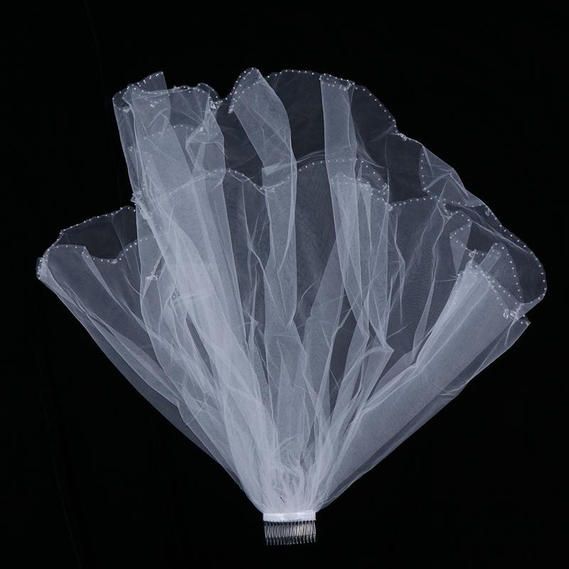 Bridal Veil Handmade Beaded Veil Bridal Headdress Handmade Facial Gauze Veil for Wedding Party