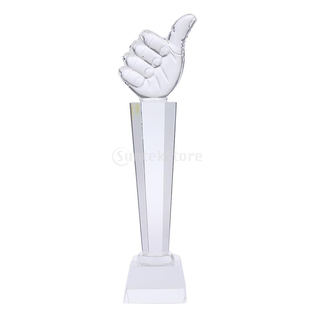 1pc sportskonkurrence pris krystal trofæ kop top tommelfinger 31cm høj indretning
