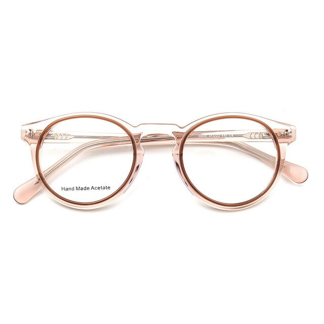 Women Round Stylish Retro glasses frames men eyeglass frame Tortoise Eyeglasses frames Striped light Acetate eyewear: YJG13