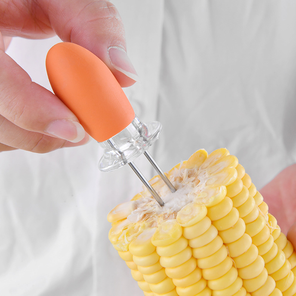 2 pcs/set BBQ Corn Holders Fork Multi-Function Stainless Steel Barbecue Corn Tools Party Kitchen Barbecue Supplies