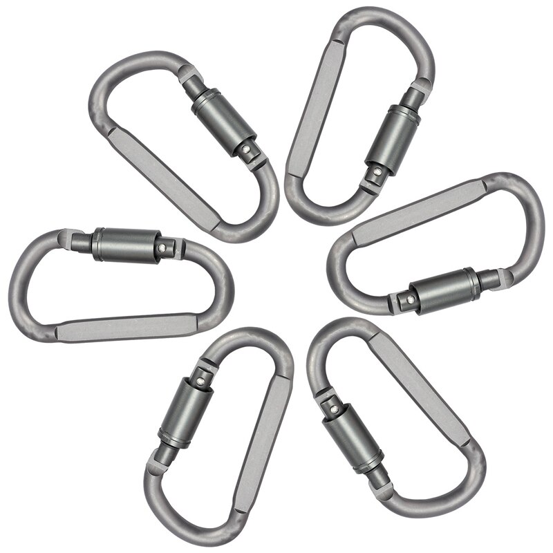 6 Stuks Aluminium D-Ring Locking Karabijnhaak Licht Maar Sterk