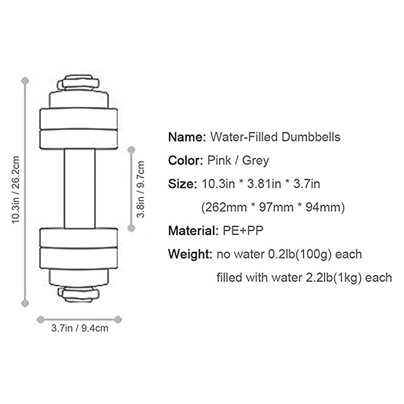 Portable Adjustable Water-filled Weight Dumbbell Set Barbell Water Dumbbells US