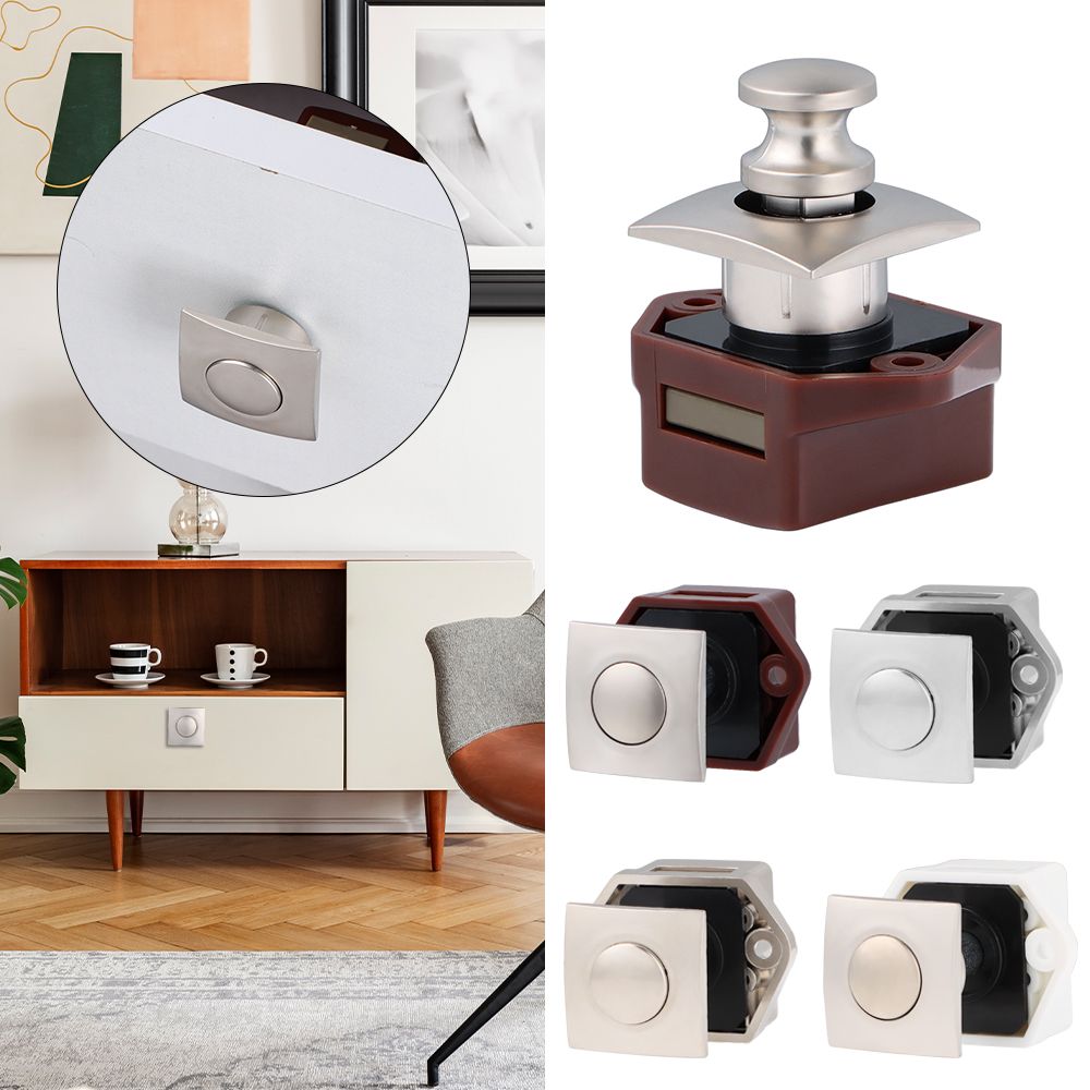 Drawer Lock Furniture Hardware Zinc Alloy Cabinet Lock Cabinet Door Catch Push Button Latch Car Push Lock