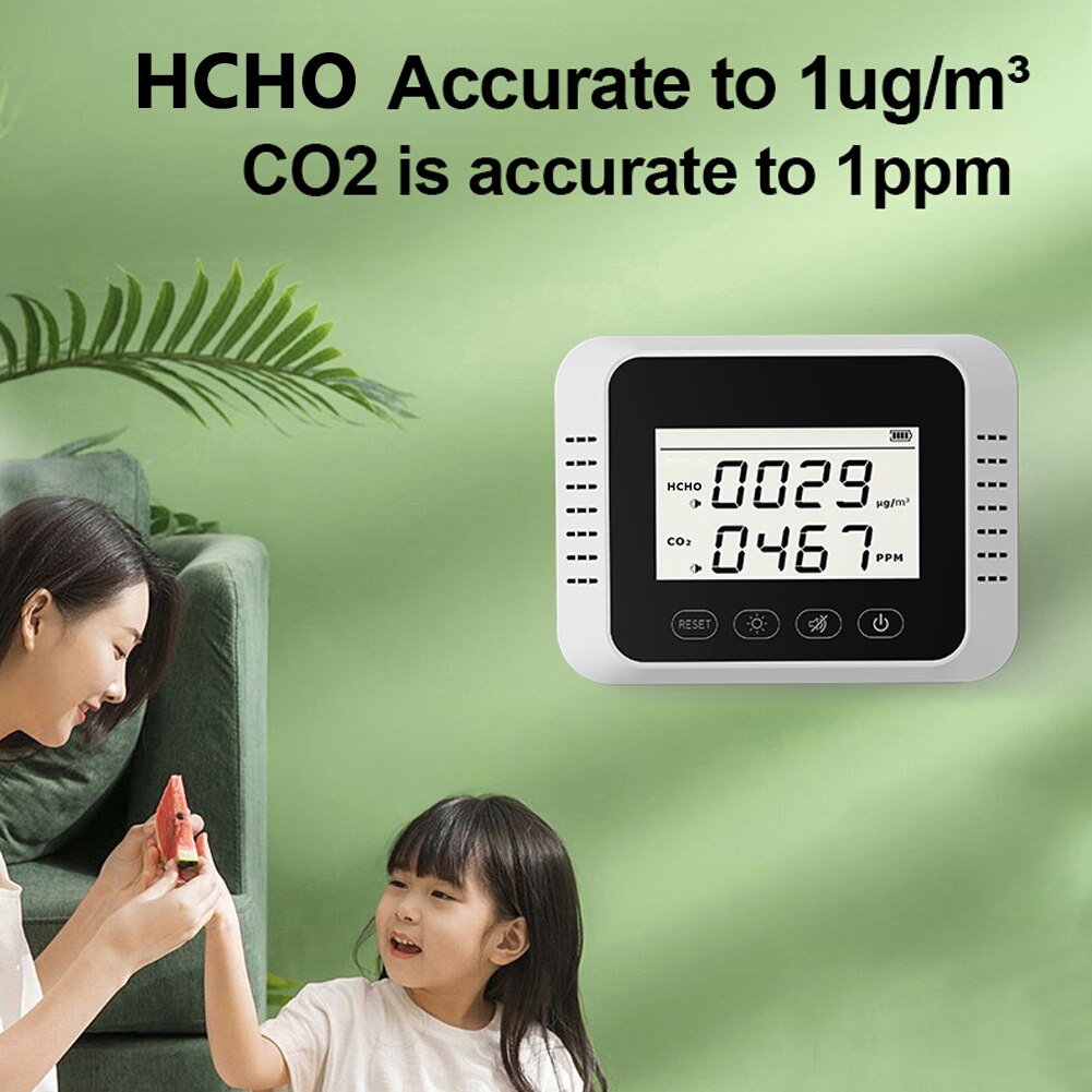 Air Monitor CO2 Meter Digital CO2 Detector Formaldehyde Tester Air Analyzer Medidor CO2 измерение 공기질 CO2 sensor
