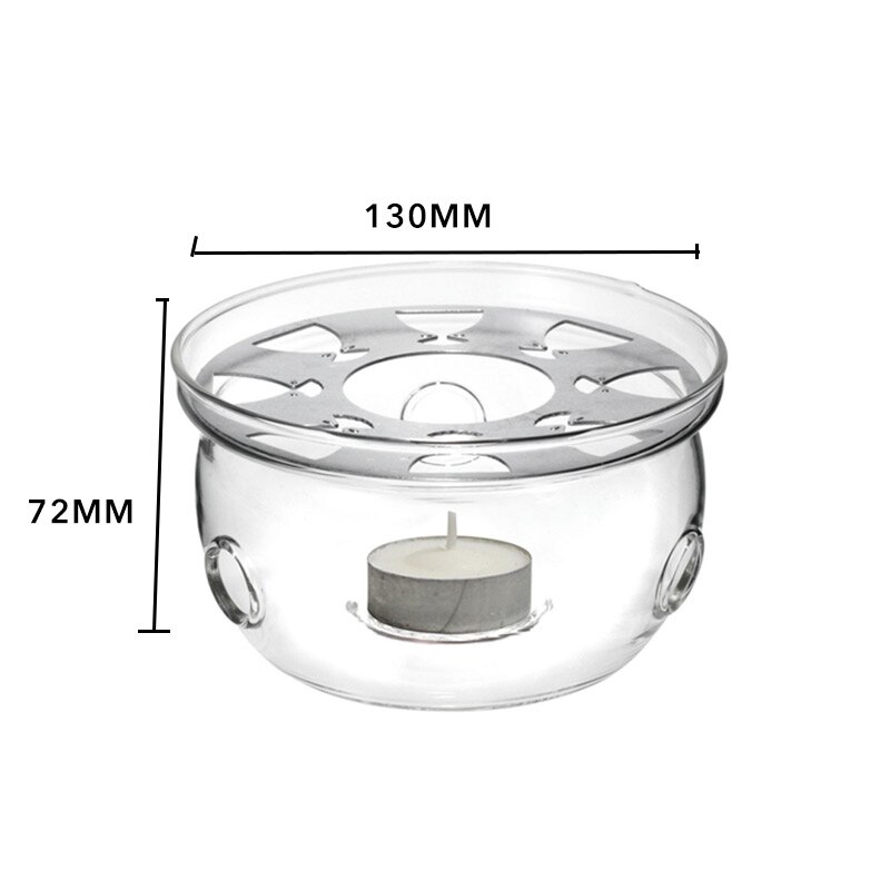 1pc tekanneholder utgangspunkt kaffe vann te varmere lysestake klar glass bærbar varmebestandig tekanne varmere isolasjonsbase