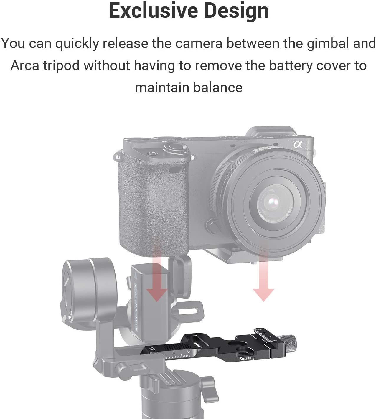 Morsetto a sgancio rapido Arca per piastra di montaggio telecamera SmallRig per Zhiyun gru M2 piastra cardanica 2508