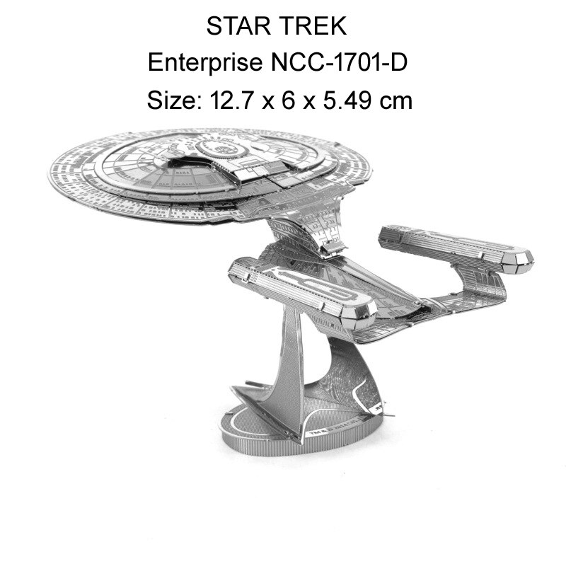 Starship 3D Metal Puzzle Enterprise NCC-1701-D Bird of Prey model KITS Assemble Jigsaw Puzzle Toys For Children