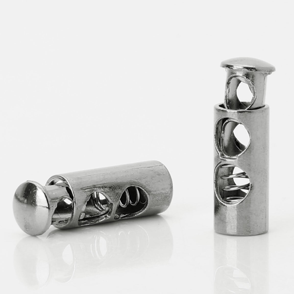 Bouchon de verrouillage de cordon en métal, 50 pièces, pièces de corde de lacet, Double trou, bouchon à ressort, accessoires de lanière de vêtements