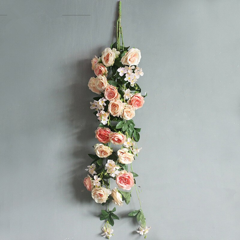 Decoración de pared de flores de ratán Rosa grande de lujo para sala de estar, fondo floral para , evento, cumpleaños, decoraciones para salón de boda flores: A