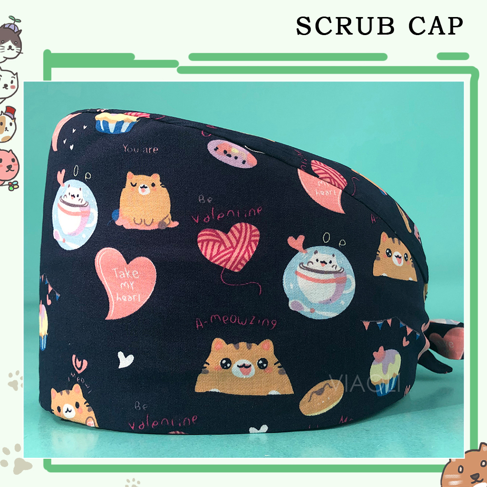 Scrubs Caps Mode Nurse Cap Dier Bedrukt Verstelbare Chirurgische Hoed Ziekenhuis Accessoires Dierenwinkel Werkhoeden