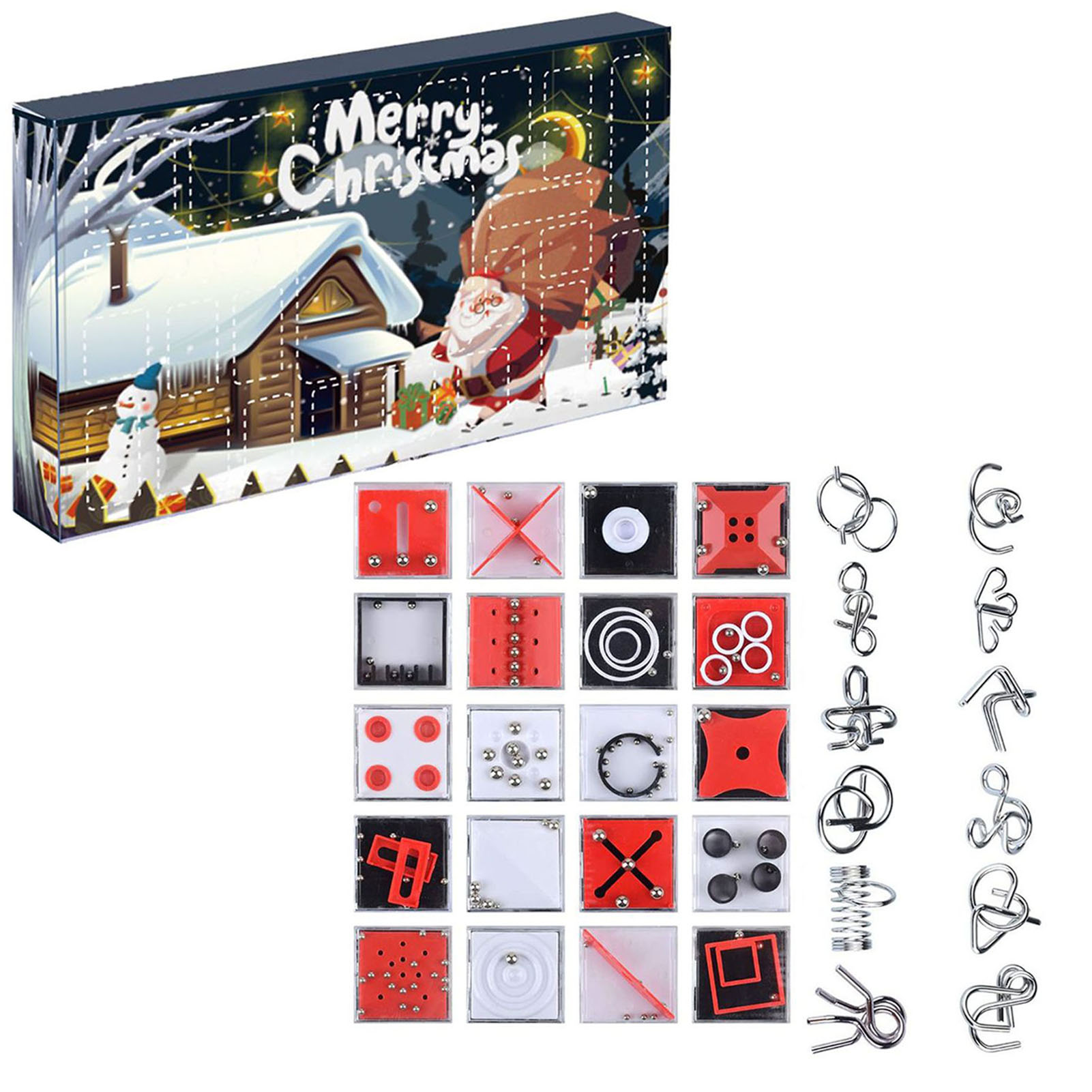 Kerst Advent Countdown Kalender Dinosaurussen Geschenkdoos 24Pcs Knijp Dier Speelgoed Dier Standbeelden Educatief Leuk Speelgoed Voor Kind: F