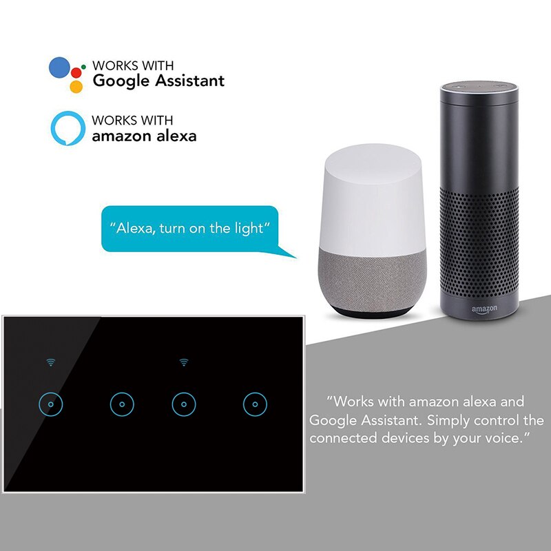 Wifi Smart Switch Tuya Ewelink 4 5 6 Gang Glas Touch Panel Wall Switch Draadloze Control Compatibel Met Alexa Google thuis