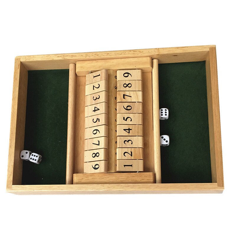 Houten Traditionele Dubbelzijdig 10 Nummer Pub Bar Board Dice Party Grappig Spel Speelgoed Flop Houten Nummer Spel Speelgoed