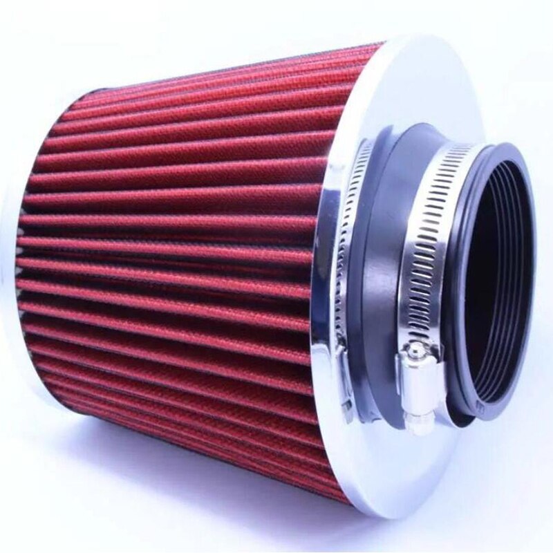 Universal 76mm filter cold air intake air filter cone air intake filter 3'' car breather air intake cleanser filter: Red1