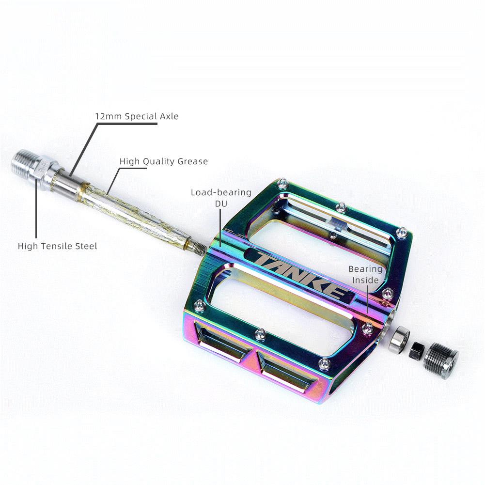 Fiets Pedaal Aluminium Voetpedaal Lager Fiets Pedaal Regenboog Kleurrijke Galvaniseren Pedalen