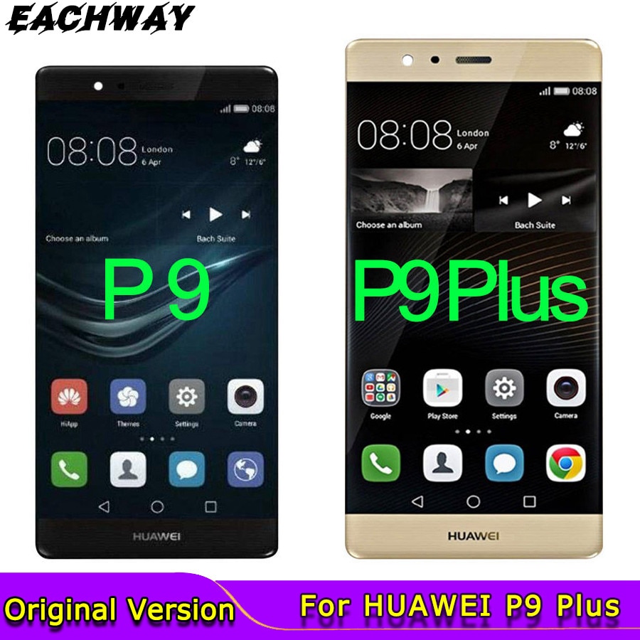 Original skærm til huawei  p9 lcd display berøringsskærm digitizer til huawei  p9 plus display erstat  p9 plus lcd eva  l09 l19