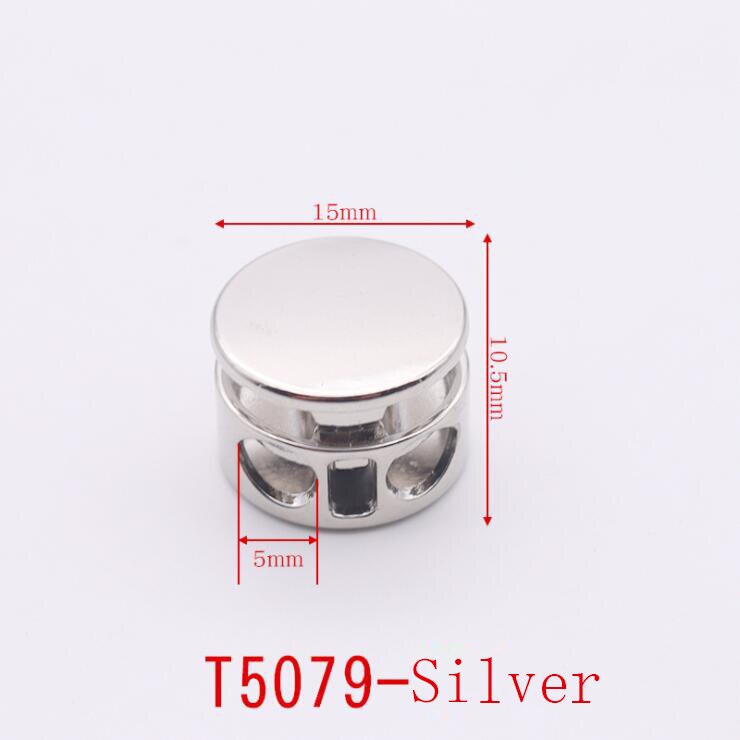 Alloy Flat Side Cord Stopper Press Lock Rope Ends Lid 2 Holes Drawstring Toggles Clip For Clothes Apparel Shoelace Accessories: Brass