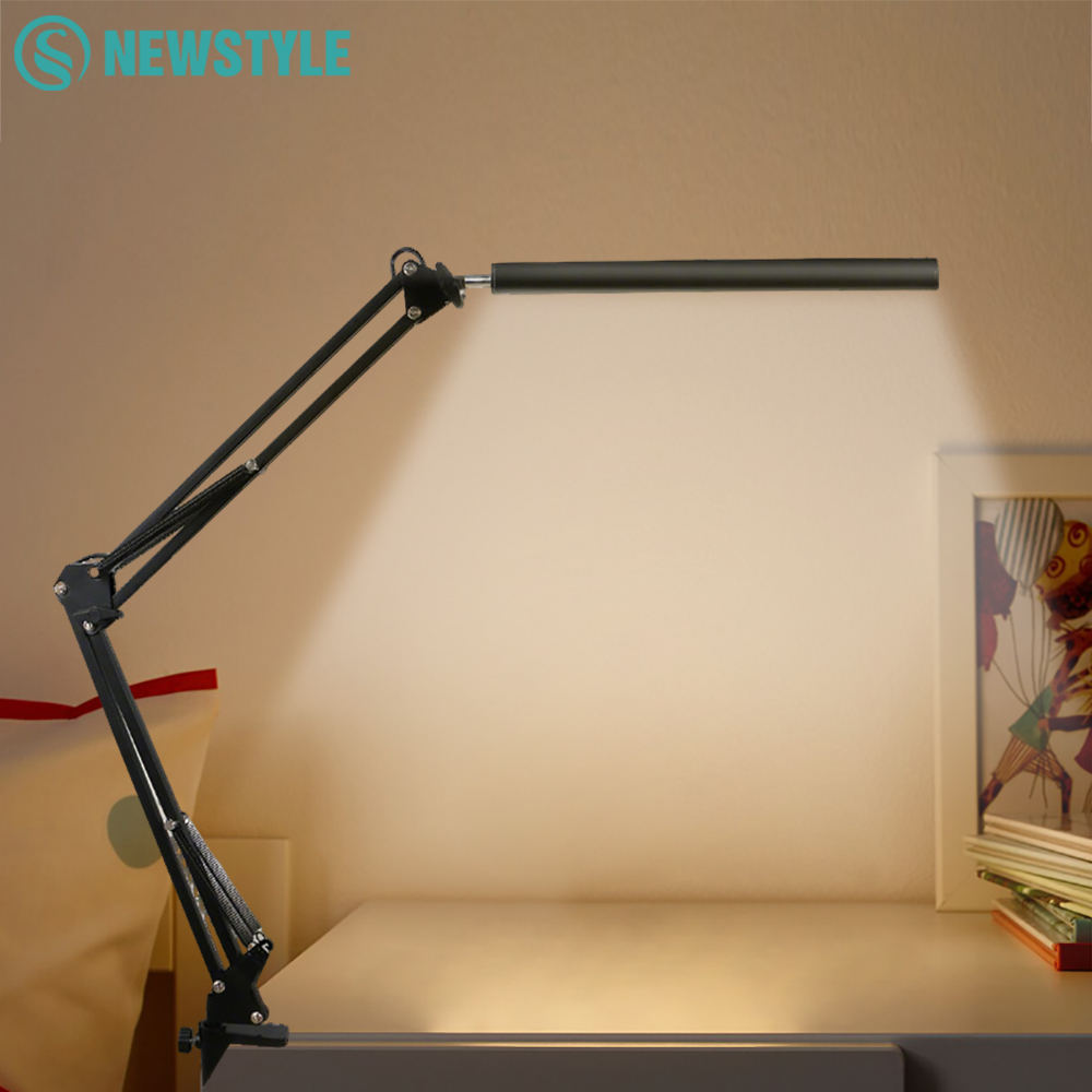 Lampada da scrivania a LED pieghevole in metallo per la casa Lampada da scrivania regolabile con protezione per gli occhi a 3 colori per computer da lavoro da lettura in soggiorno