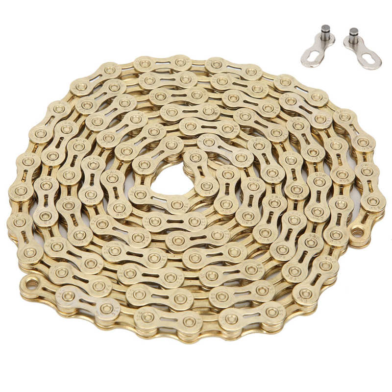 Bicycle Chain FX9 116 Links Bike Chain Mountain Bike High Strength Chain Bicycle 9 Speed Hollow Derailleur Chain Chain Clearners