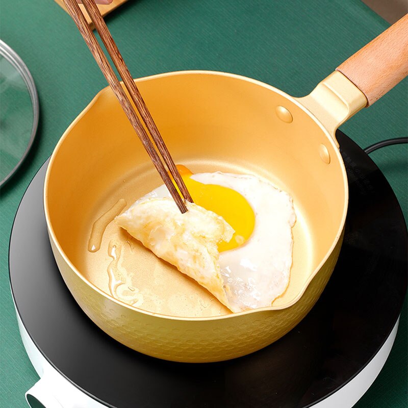 Japanese-style snow pan, Japanese non-stick pot, small pot, small cooking pot, household instant noodle soup pot, induction cook