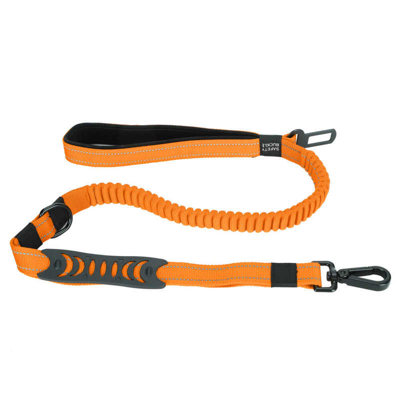 105Cm Nylon Pet Seat Riem Hond Veiligheid Autogordel Walking Leash Anti-Verloren Reflecterende Training Nylon Band: Oranje