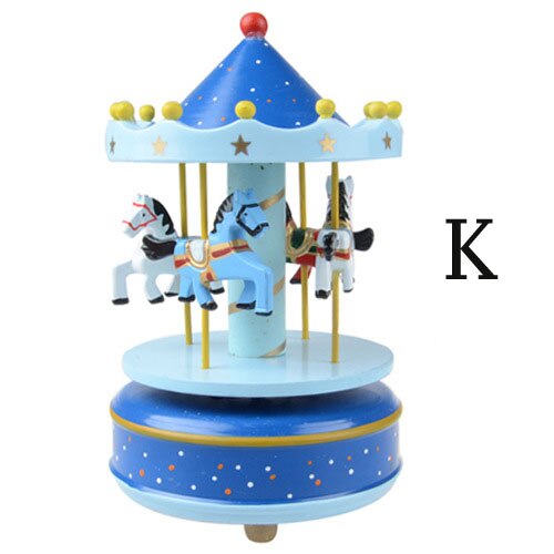 Giocattolo creativo Carosello di Legno della cassa di Risonanza Merry-Go-Round Music Box Giocattoli Per Bambini Regali Di Compleanno: K