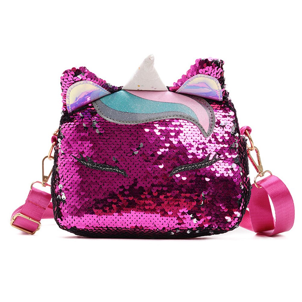 Bolso bandolera con purpurina de unicornio para mujer, bandolera con lentejuelas, bolso de viaje para niñas, sobre pequeño, bolso de mano para: A