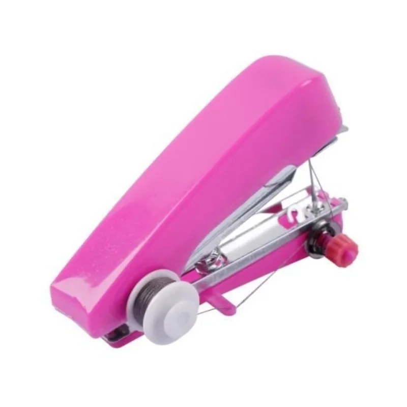 Mini máquina de coser Manual portátil para el hogar, máquina de coser pequeña de bolsillo para viajes al aire libre: Verde