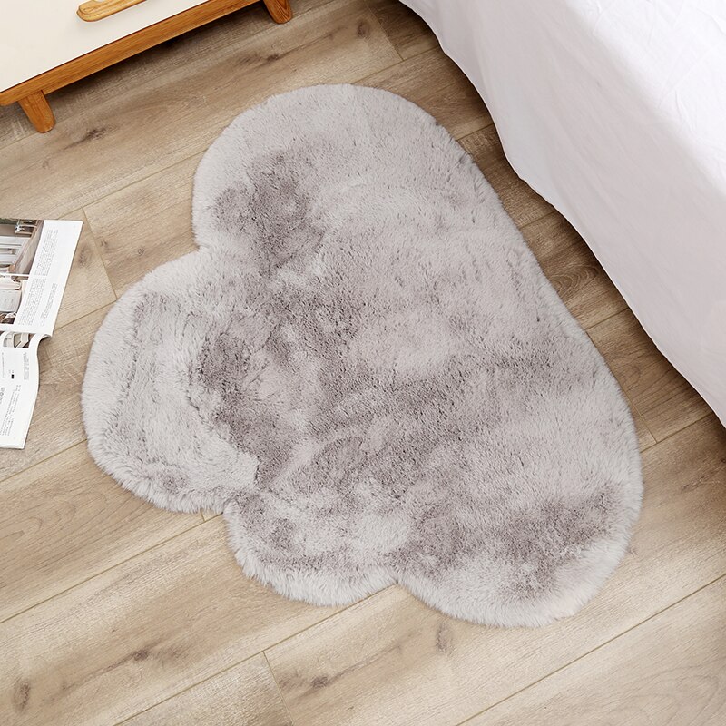 Alfombra suave mullida con forma de nube para decoración de sala de estar alfombra de piel sintética para habitación de niños alfombra de área peluda moderna mat 70x90cm: 3