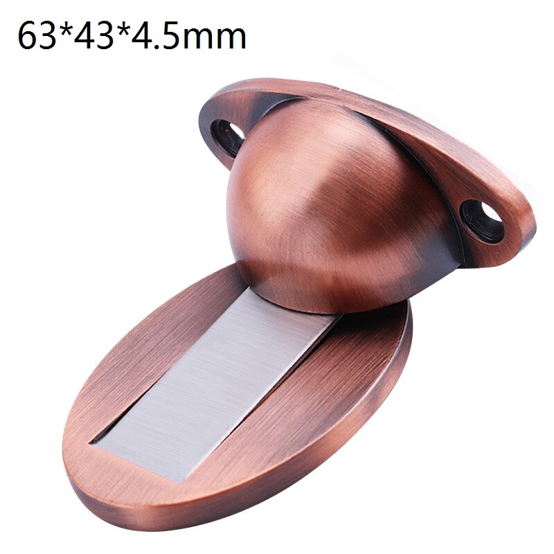 Rvs Deurstopper Slaapkamer-Collision Sterke Magnetische Aluminium Onzichtbare Deur Stop Elektromagnetische Deur 1Pc: Golden  With screws