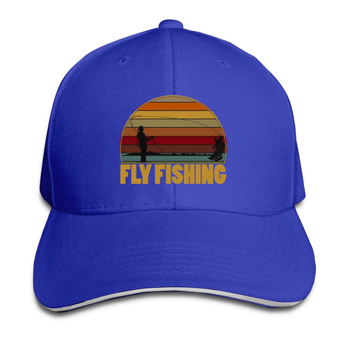 Flyfishing fisherman baseball cap mænd hætter farver kvinder sommer snapback fiskeri hætter: Blå