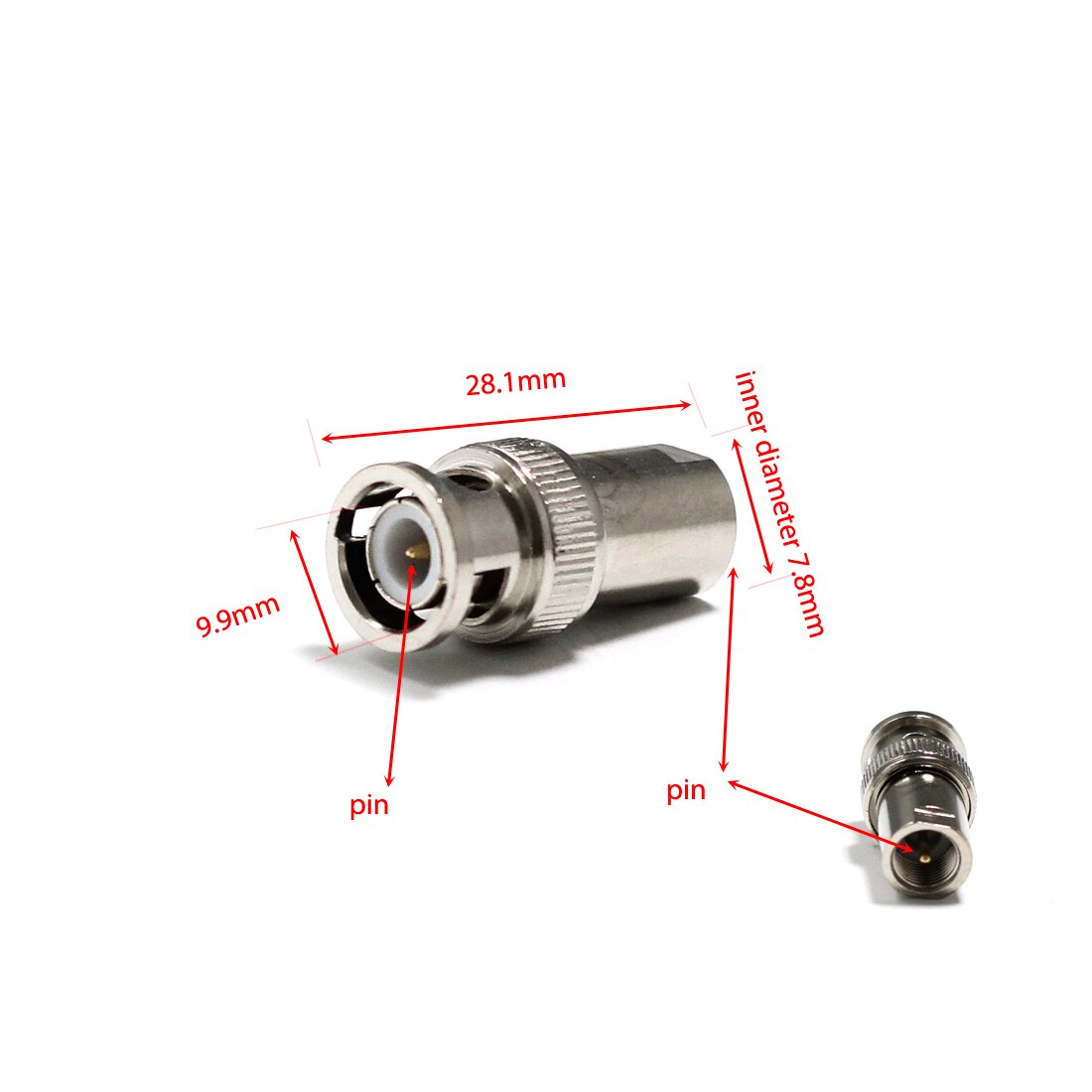 1pc BNC Stecker auf FME Stecker RF koax Adapter Konverter Gerade Vernickelt