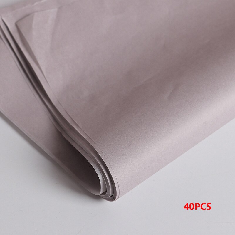 40pcs/set High 52*75cm Tissue Paper Flower Clothing Shirt Shoes Packaging Craft Paper Roll Wine Wrapping Papers: Light Khaki